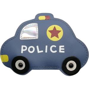 ポシェット 車 パトカー キッズポシェット ショルダーバッグ 子供用 斜めがけバッグ 青