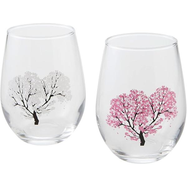 温度をデザインに 冷感桜 フリーグラス ペアセット 温度で変化 おしゃれ 春 花見 贈り物 プレゼン...