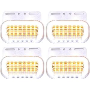 LED サイドマーカー 24V シーケンシャル 流れる ウインカー ダウン アンダー ライト ステー 付き(ホワイト 4個, 小)