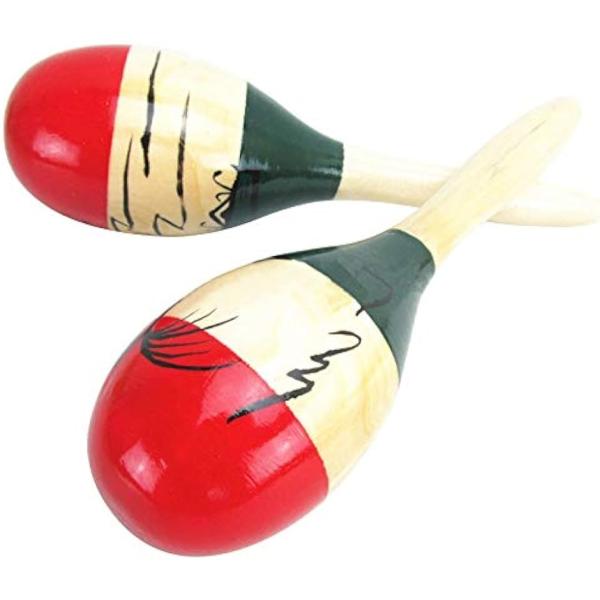 マラカス Maracas 打楽器 ラテン パーカッション リトミック 木製 2個セット