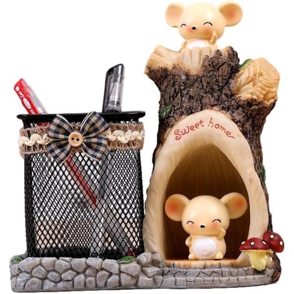 ペンスタンド ネズミ 立て かわいい おしゃれ 卓上 収納 ケース インテリア デスク アクセサリー...