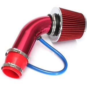 エアフィルター 76mm 吸気管 高流量高冷風 自動車用 アルミ製エアインテークパイプ 汎用