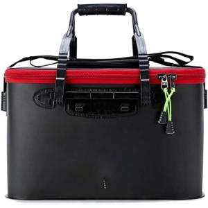 釣り バケツ 釣り道具 バッカン 折りたたみバケツ 蓋付き タックルボックス アウトドア 屋外 収納( ブラック, 50cm)