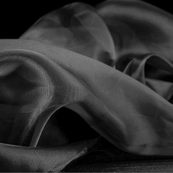 高光沢 オーガンジー 生地 手芸 カラー 無地 布(ブラック,  5m)