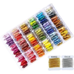 刺繍糸 セット 収納ケース 108色＋金銀糸 （25番/8m/6本綴り/糸巻き