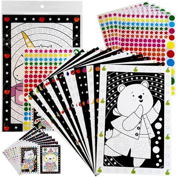 シール貼りセット 24種類 モンテッソーリ教育のおしごと 保育士監修( カラフル,  ワンサイズ)