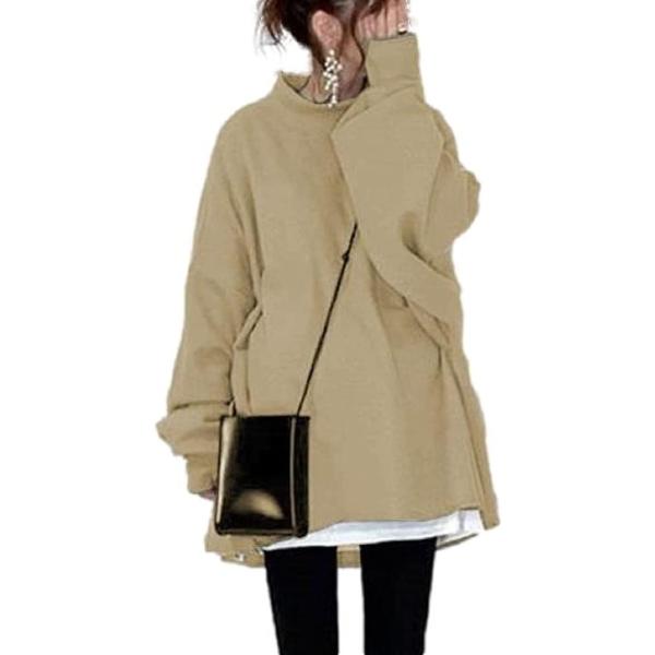 ニブンノイチプラス トレーナー チュニック ハイ ネック カラー パステル 重ね着風( ライトベージ...