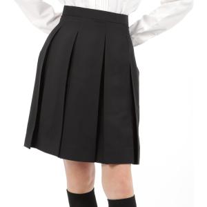 ボックス プリーツスカート 学生 制服 箱ヒダ スクール 女子高生 e456 黒色 48cm( 黒色 48cm,  L)｜スピード発送 ホリック