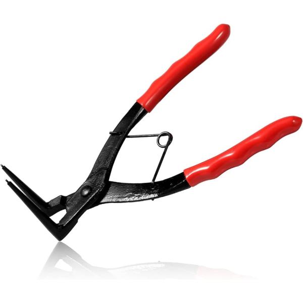 ロングスナップリングプライヤー 穴用 90°ベント 曲型 ロングアーム ピンプライヤー バネ付 曲爪...