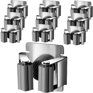 モップホルダー 壁掛け 3連 ステンレス モップハンガー ほうきホルダー