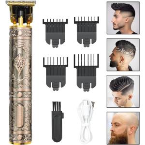 バリカン 電動バリカン ヘアカッター 散髪用 セルフカット USB充電式( ゴールド)