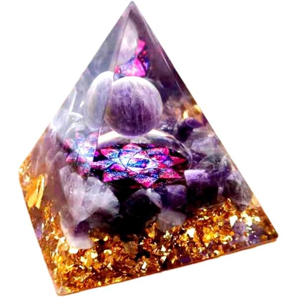 クリスタル ピラミッド オルゴナイト オルゴンピラミッド パワーストーン 水晶 6x6ｃｍ( ロータ...