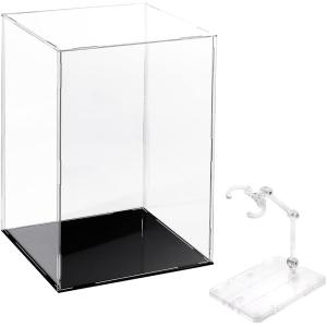 フィギュアケース アクリル アクリルケース コレクションケース 台座黒 (台座黒,  幅15x奥行き15x高さ25cm)