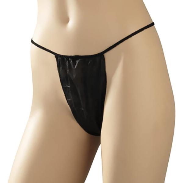 紙パンツ Tバック ペーパーショーツ 50枚 紙ショーツ 使い捨て下着 エステ 防災 旅行(ブラック...