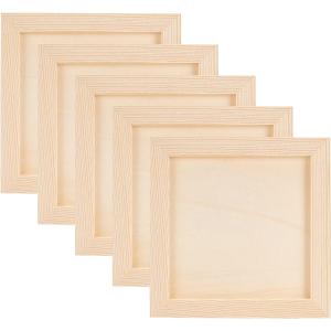 10個 キャンバス画材 木製画板 ウッドキャンバスボード 木枠 正方形 ウッドフレーム( 14.75x14.75x0.8cm)