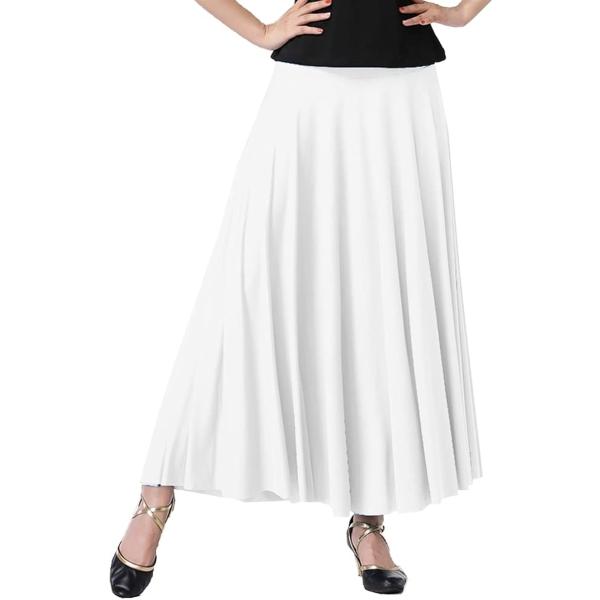 社交ダンス 練習着 スカート レディース ロング ミディアム ラテン シンプル 長袖 子ども ティー...