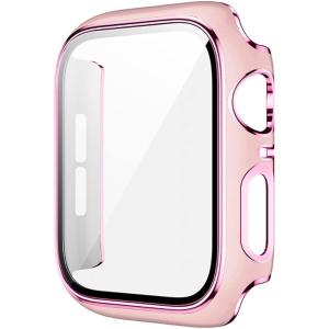 アップルウォッチ カバー apple watch ケース 高級仕様 保護 ピンクx 6 se 5( ピンク+ピンクライン,  40mm)