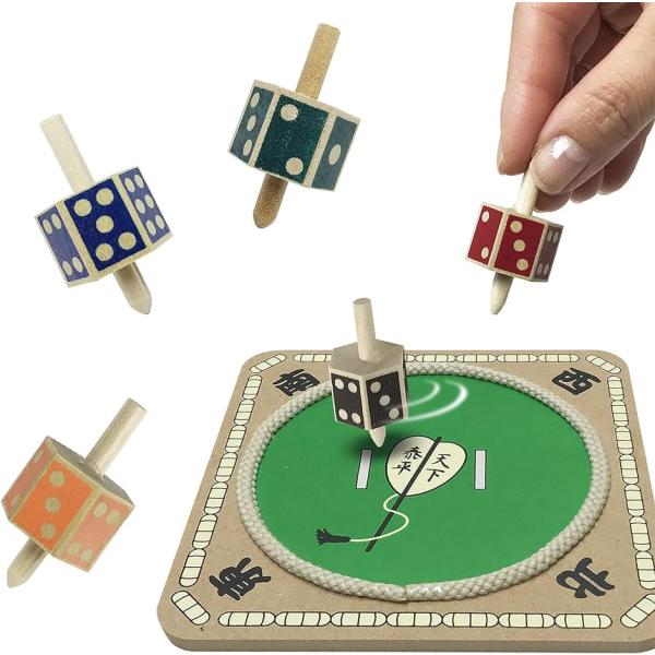 なつかし玩具入門セット サイコロ 土俵 こま 相撲 木製 ダイス 頭の体操 数字遊び 知育玩具 民芸...