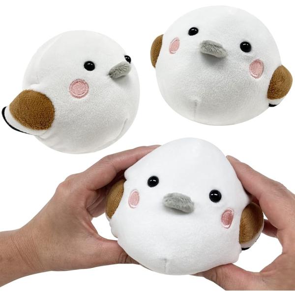 きながにシマエナガ ぬいぐるみ コトリ 小鳥 やわらか ふわふわ てのり まんまる 置物( 3個セッ...