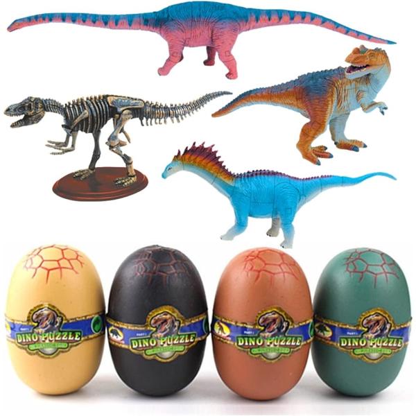 恐竜 ４D パズル ザウルス DX ジュラ紀 恐竜の卵 4個セット 組み立て フィギュア おもちゃ ...