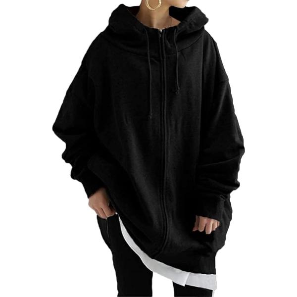 ニブンノイチプラス パーカー ジップ アップ 薄手 裏起毛 無地 カーディガン レディース 黒 XX...