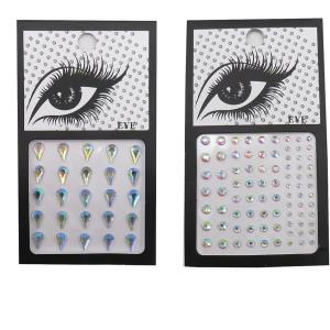 フェイスシール 2枚セット 雫 クリスタル キラキラ ネイルシール