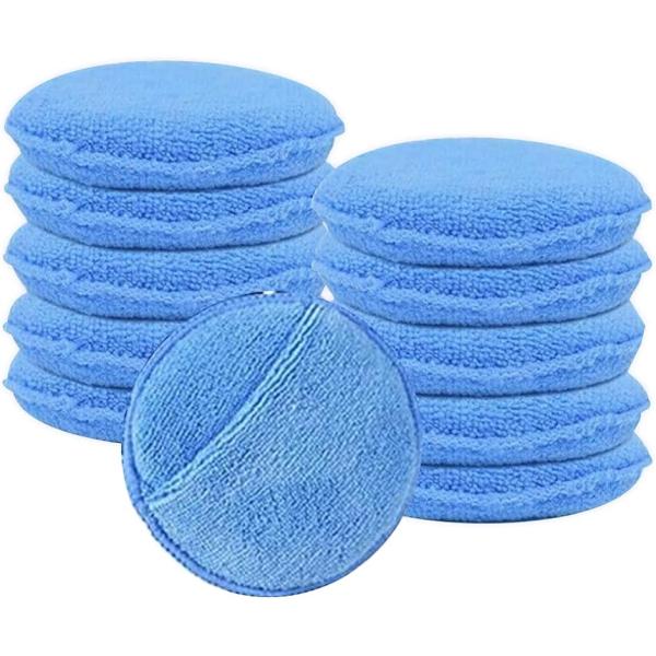 スポンジ バフ 洗車 ワックス ポリッシャーバフ 柔らかめ マイクロファイバー 研摩パッド 10枚入...