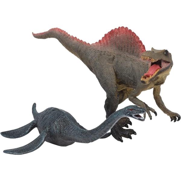恐竜 おもちゃ 古代生物 フィギュア 肉食恐竜 海 人形 スピノサウルス＋プレシオサウルス2体