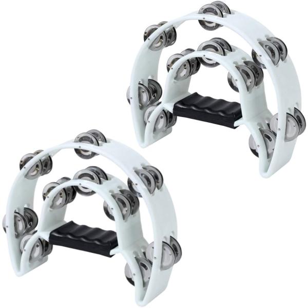 AllBright タンバリン 演奏 楽器 パーカッション カラオケ 盛り上げ 半円型 2個 セット...