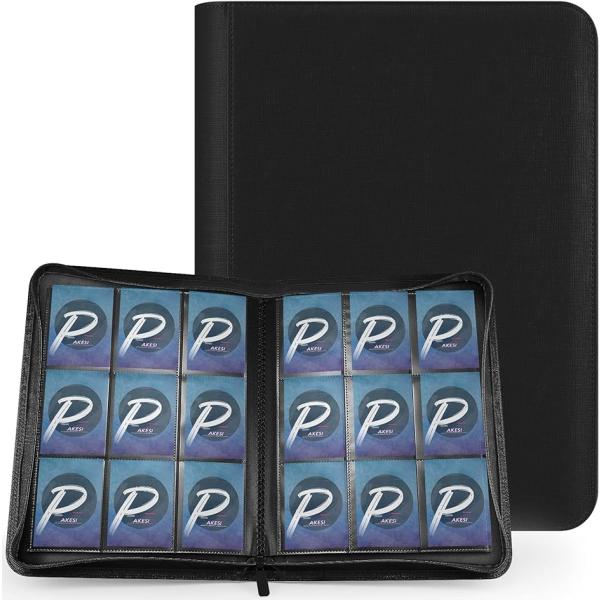 PAKESIスターカードカードファイル9ポケット 360枚収納( ブラック)