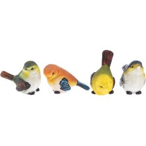 ガーデニング 置物 インテリア おしゃれ ガーデンオーナメント オブジェ 庭 小鳥4色セット