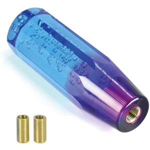 morytrade シフトノブ AT 軽トラック クリアー 15cm ロング(青ｘ紫)