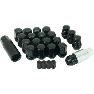 ギアロックホイール ナット 改 エアバルブ キャップ 付 盗難防止 黒 P1.5-20 (黒 P1....