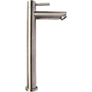 洗面用 シングルレバー ステンレス製 ロング水栓 蛇口 立水栓 手洗いボウル ST76(シルバー)