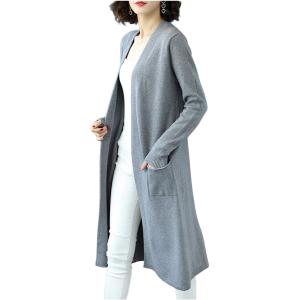 ニットカーディガン 秋 冬 スリット アウター キレイめ フリーサイズ( グレー,  Free Si...