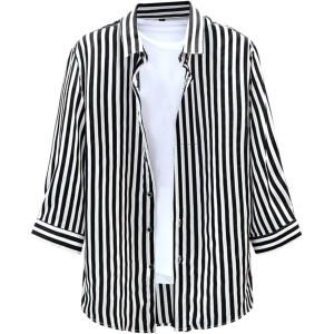 メンズ 白黒ストライプシャツの商品一覧 通販 Yahoo ショッピング