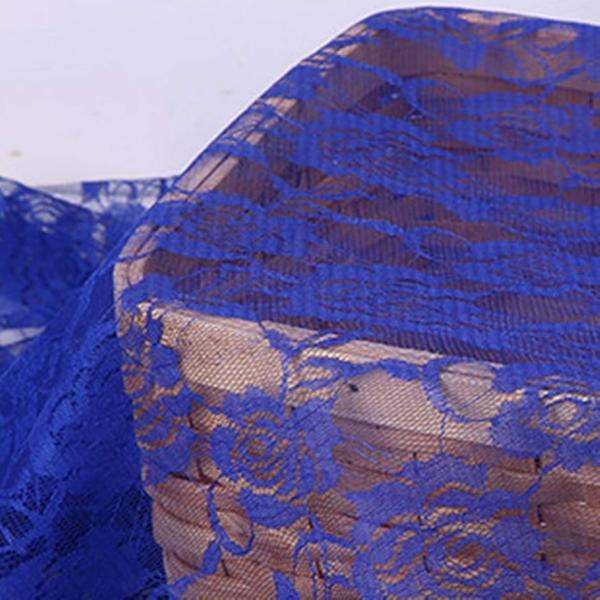 全11色 カラー バラ 柄 レース 生地 手芸用 約2m 幅約1.5m( ブルー)