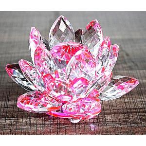クリスタルガラス 水晶玉 蓮の花 ロータス サンキャッチャー 風水