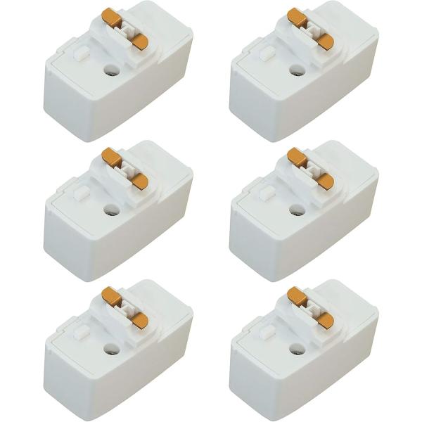 引掛シーリングプラグ ダクトレール用 取付簡単 6Aまで PSE認証(白い (EB-15) - 6個...