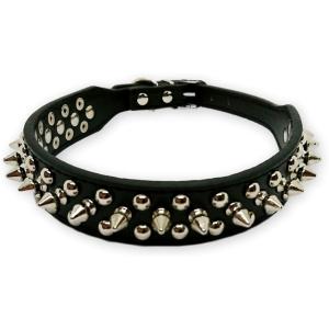 犬の首輪 スタッズ ワイルド トゲトゲ 5穴 調節 可能 小型犬