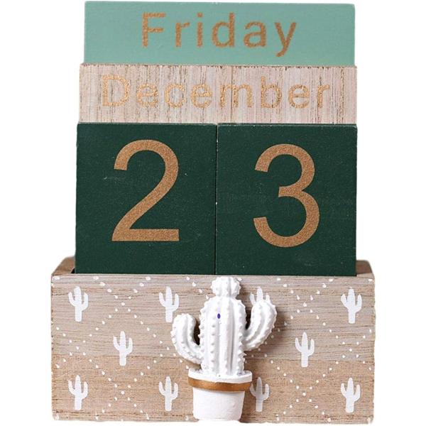 万年カレンダー 日めくり 卓上 おしゃれ ホーム オフィス デスク インテリア(サボテン,  縦14...