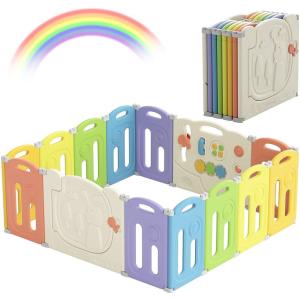 ベビーサークル キッズランド レインボーカラー 折りたたみ