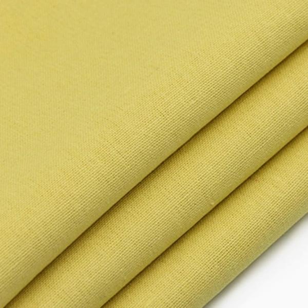 【互換品】 全17色 プレミアム 綿 麻 カラー 生地 手芸用 2m 幅1.4m(クリームイエロー)