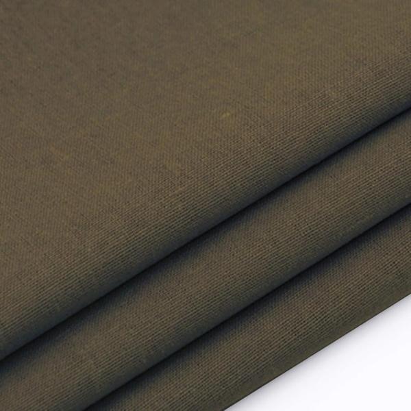 【互換品】 全17色 プレミアム 綿 麻 カラー 生地 手芸用 2m 幅1.4m(オリーブカーキ)