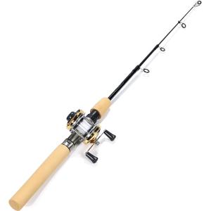 穴釣り用釣竿セット コンパクトロッド 両軸リール 100cm