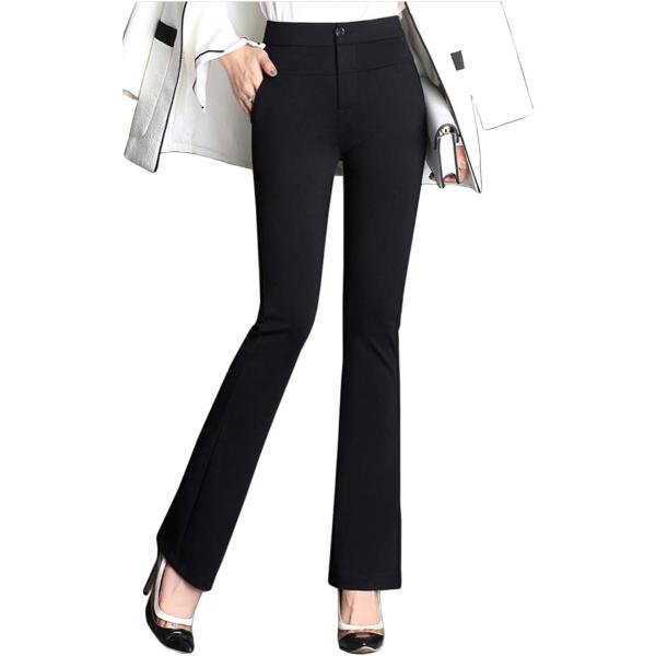 フレアパンツ レディース ロングパンツ( ブラック,  M)