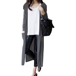 PCARD ロングカーディガン ポケット付き レディース ふんわり シルエット 薄手 ダーク( ダー...