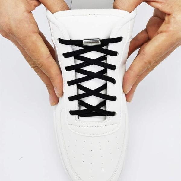 結ばない靴紐 2足4本セット 靴ひも ゴム (ブラック)