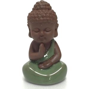 座禅 する 小さな 如来 像 ミニ 愛らしい お釈迦 様 オブジェ かわいい 仏像 陶器製 タイプ6 右手祈り