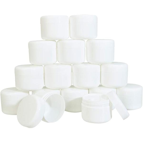 16個50gクリームケース 空小分け容器( ホワイト,  50g)